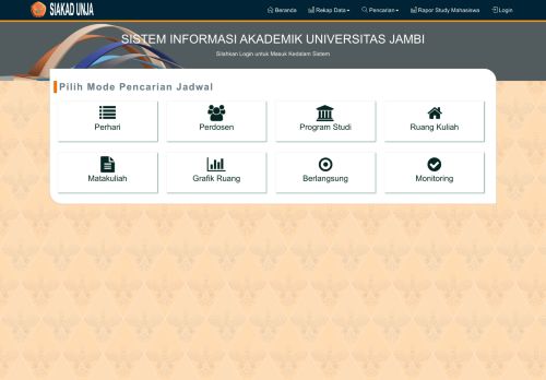 
                            6. Jadwal Kuliah - Siakad Universitas Jambi