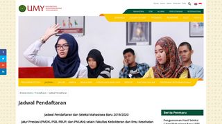 
                            7. Jadwal Pendaftaran | Universitas Muhammadiyah Yogyakarta