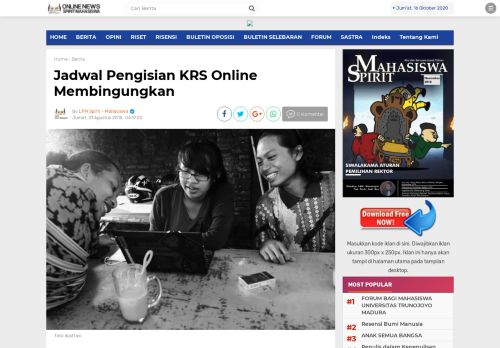 
                            8. Jadwal Pengisian KRS Online Membingungkan ~ LEMBAGA PERS ...