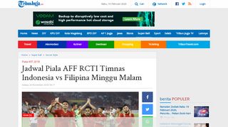 
                            12. Jadwal Piala AFF RCTI Timnas Indonesia vs Filipina Minggu Malam ...