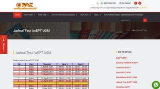 
                            4. Jadwal Test AcEPT UGM - Lembaga Kursus dan pelatihan - eFACT