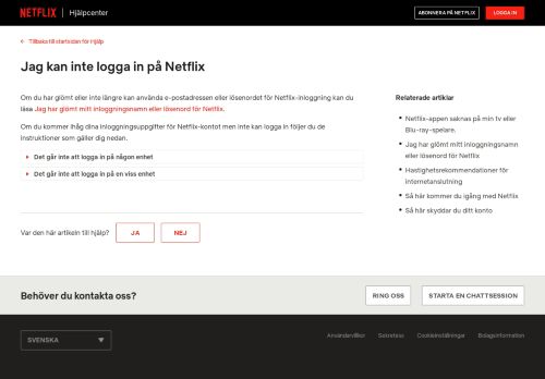 
                            7. Jag kan inte logga in på Netflix - Netflix Help Center