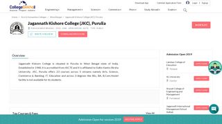 
                            8. Jagannath Kishore College (JKC), Purulia - 2019 Admission, Courses ...