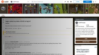 
                            8. Jagex asked my date of birth to log in? : 2007scape - Reddit