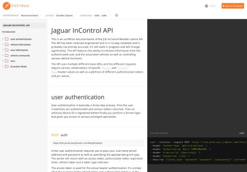 
                            11. Jaguar InControl API - Postman