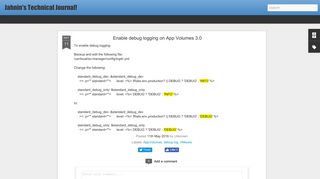 
                            3. Jahnin's Technical Journal!: Enable debug logging on App Volumes 3.0