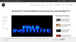 
                            2. Jai and A.K.'s Paul Institute announces two new limited 7”s