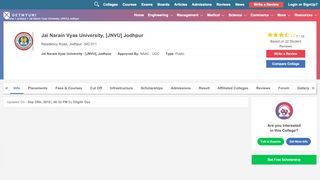 
                            7. Jai Narain Vyas University, [JNVU] Jodhpur - Courses, Fees ...