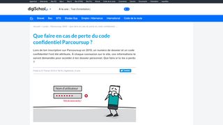 
                            3. J'ai perdu mon code confidentiel pour Parcoursup 2018 - ...