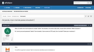 
                            11. J'ai perdu mon mot de passe sinusbot :( | Forums d'entraide mTxServ