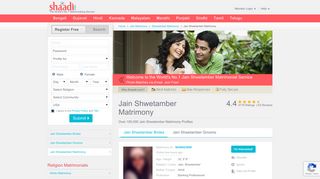 
                            3. Jain Shwetamber Matrimonials - No 1 Site for Jain ... - Shaadi.com