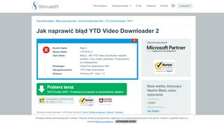 
                            2. Jak naprawić błąd YTD Video Downloader 2 - Solvusoft