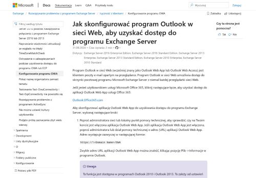 
                            3. Jak skonfigurować dostęp Exchange Server do ... - Microsoft Support