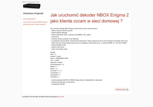 
                            11. Jak uruchomić dekoder NBOX Enigma 2 jako klienta cccam w sieci ...