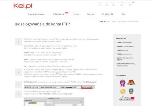 
                            3. Jak zalogować się do konta FTP? - Kei.pl