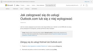 
                            7. Jak zalogować się do usługi Outlook.com lub się z niej wylogować ...