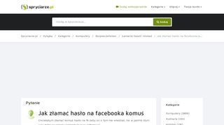 
                            1. jak złamać hasło na facebooka komuś - Pytajka - Spryciarze.pl