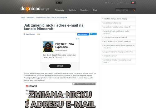 
                            2. Jak zmienić nick i adres e-mail na koncie Minecraft - Download.net.pl