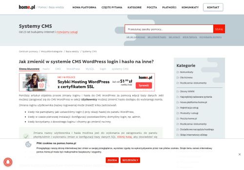 
                            11. Jak zmienić w systemie CMS Wordpress login i hasło na inne ...
