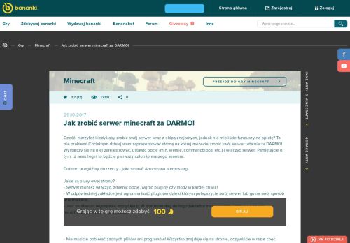 
                            9. Jak zrobić serwer minecraft za DARMO! Minecraft - Bananki.pl