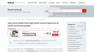 
                            4. Jaką nazwę użytkownika/login podać podczas ... - Pomoc | home.pl