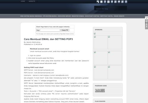 
                            10. Jakarta Webhosting: Cara Membuat EMAIL dan SETTING POP3