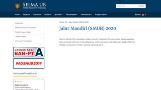 
                            3. Jalur Mandiri (SMUB) 2019 | SELMA UB