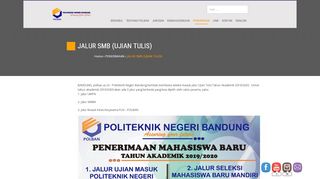 
                            2. JALUR SMB (UJIAN TULIS) – Politeknik Negeri Bandung - Polban