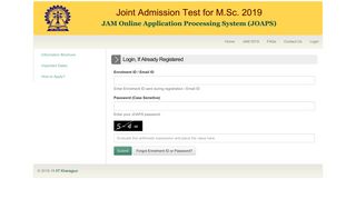 
                            10. JAM 2019 :: Candidate Login