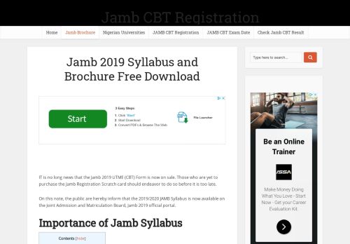 
                            7. Jamb 2019 Syllabus and Brochure Free Download