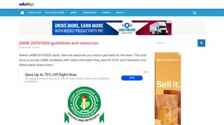 
                            9. JAMB 2019/2020 guidelines and resources - EduNgr