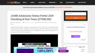 
                            11. JAMB Admission Status 2018/2019 Checking & Past Years (UTME/DE)
