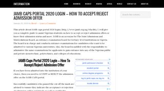
                            5. JAMB CAPS PORTAL 2019 LOGIN - HOW TO ACCEPT/REJECT ...