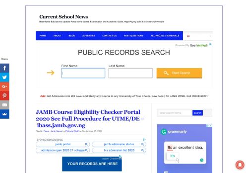 
                            10. JAMB Course Eligibility Checker Portal 2018 | Full Procedure for ...