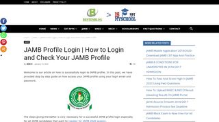 
                            9. JAMB Profile Login | How To Login And Check Your JAMB Profile