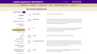 
                            12. James Madison University - Accounts and Access