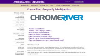 
                            8. James Madison University - Chrome River - Frequently Asked Questions