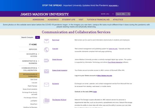 
                            12. James Madison University - Communication and Collaboration Services