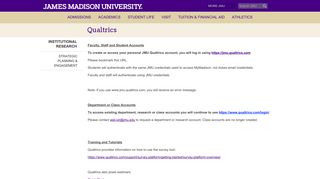 
                            11. James Madison University - Qualtrics