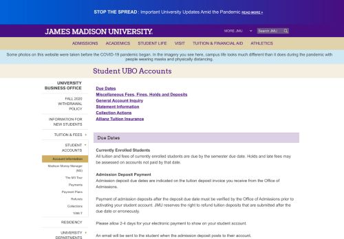 
                            6. James Madison University - Student Accounts