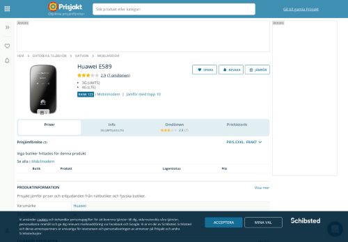 
                            11. Jämför priser på Huawei E589 Mobilmodem - Hitta bästa pris på Prisjakt