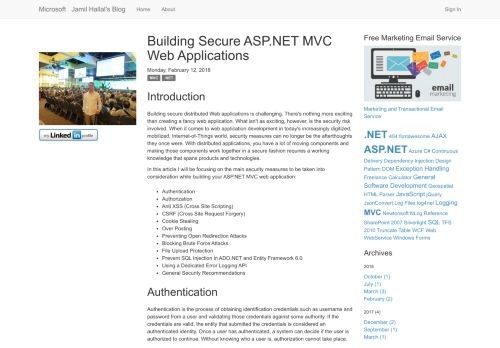 
                            11. Jamil Hallal's Blog-Building Secure ASP.NET MVC Web ...