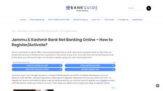 
                            5. Jammu & Kashmir Bank Net Banking Online - How to Register/Activate ...