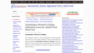 
                            10. Jamshedpur Women's College Admission 2019-20, Admit Card, Merit ...
