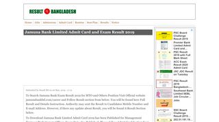 
                            5. Jamuna Bank Limited Admit Card and Exam Result | Result Bangladesh
