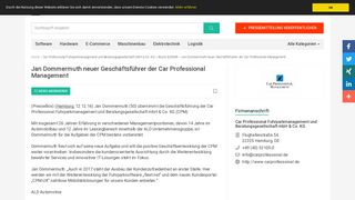 
                            12. Jan Dommermuth neuer Geschäftsführer der Car Professional ...