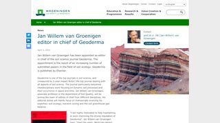 
                            12. Jan Willem van Groenigen editor in chief of Geoderma - WUR