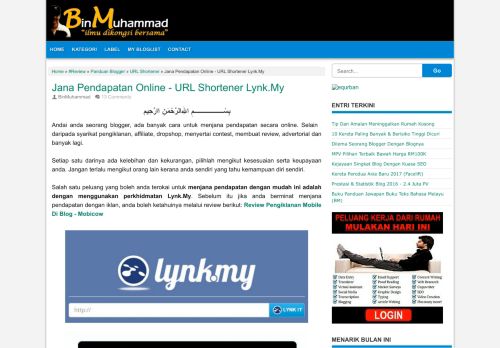 
                            4. Jana Pendapatan Online - URL Shortener Lynk.My - ...