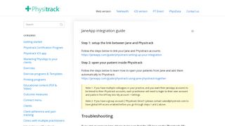 
                            8. JaneApp integration guide - Physitrack help & support
