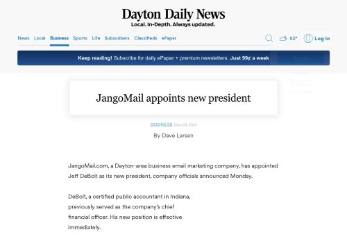 
                            7. JangoMail appoints new president - Dayton Daily News